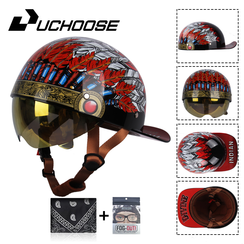 Vintage Open Face Retro Helmet - หมวกเบสบอลหมวกกันน็อควินเทจสำหรับผู้ใหญ่2024แบบเปิดหน้าสำหรับขี่มอเตอร์ไซค์ชายหญิงหมวกกันน็อคแบบย้อนยุคฤดูร้อน