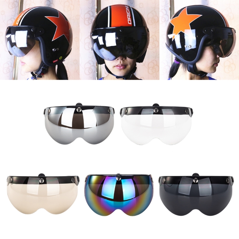Vintage Open Face Retro Helmet - Bubble หมวกกันน็อค Visors สำหรับ Universal Retro