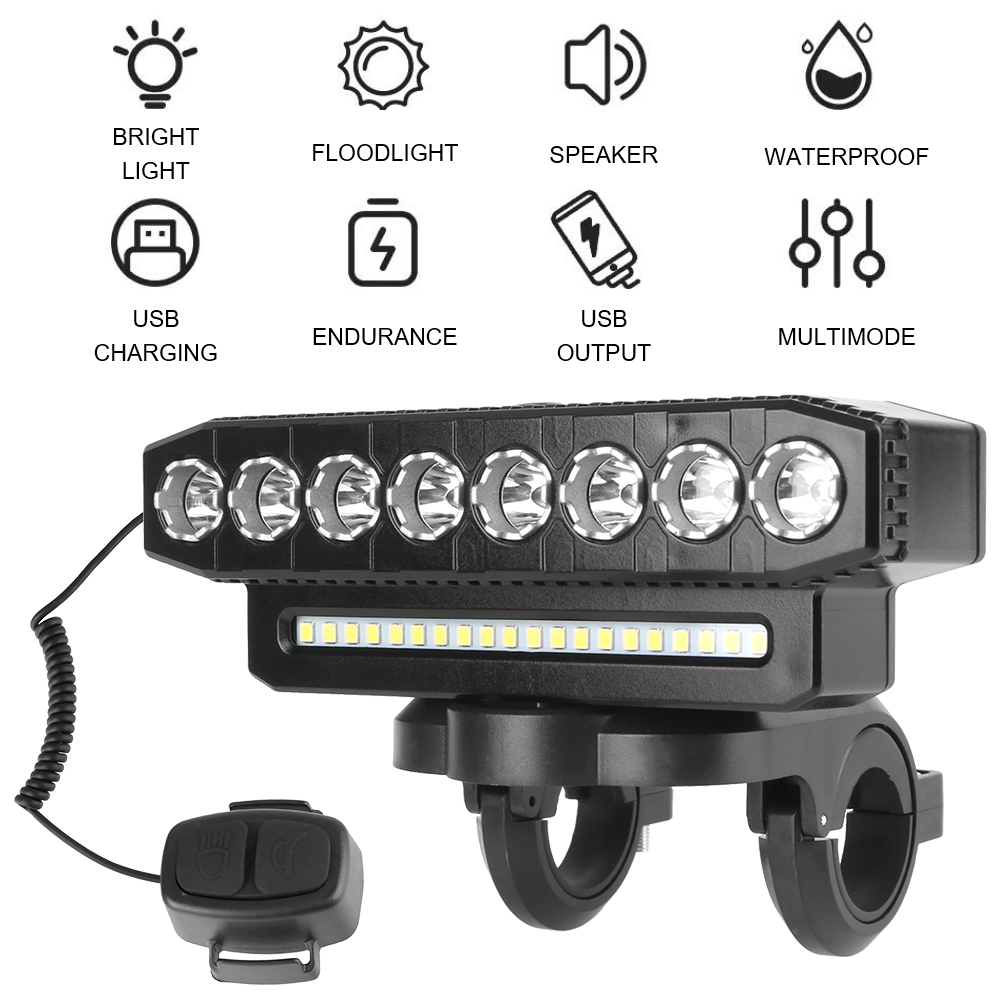 Universal Motorcycle Led Headlight Projector - ไฟสปอตไลท์มอเตอร์ไซค์กันน้ำแบบพกพา ไฟหน้า LED ชาร์จซ้ำได้ 8/5 LED