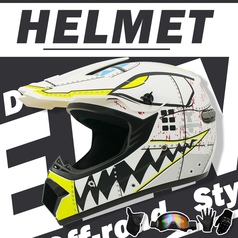 Off Road Motocross Helmet Goggles Set - ชุดหมวกกันน็อควิบากและออฟโรด - หมวกกันน็อค Extreme Youth Challenge