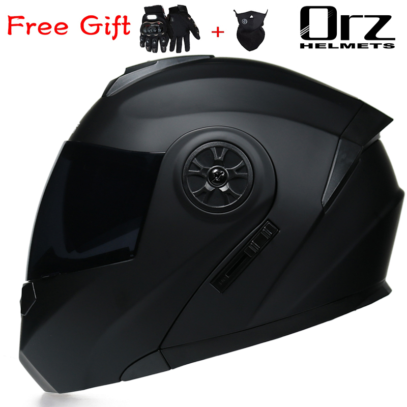 Dual Visor Motorcycle Racing Helmet - หมวกกันน็อคมอเตอร์ไซค์แบบพลิกได้ รุ่น ORZ-161 ได้รับการรับรองมาตรฐาน DOT ล่าสุด