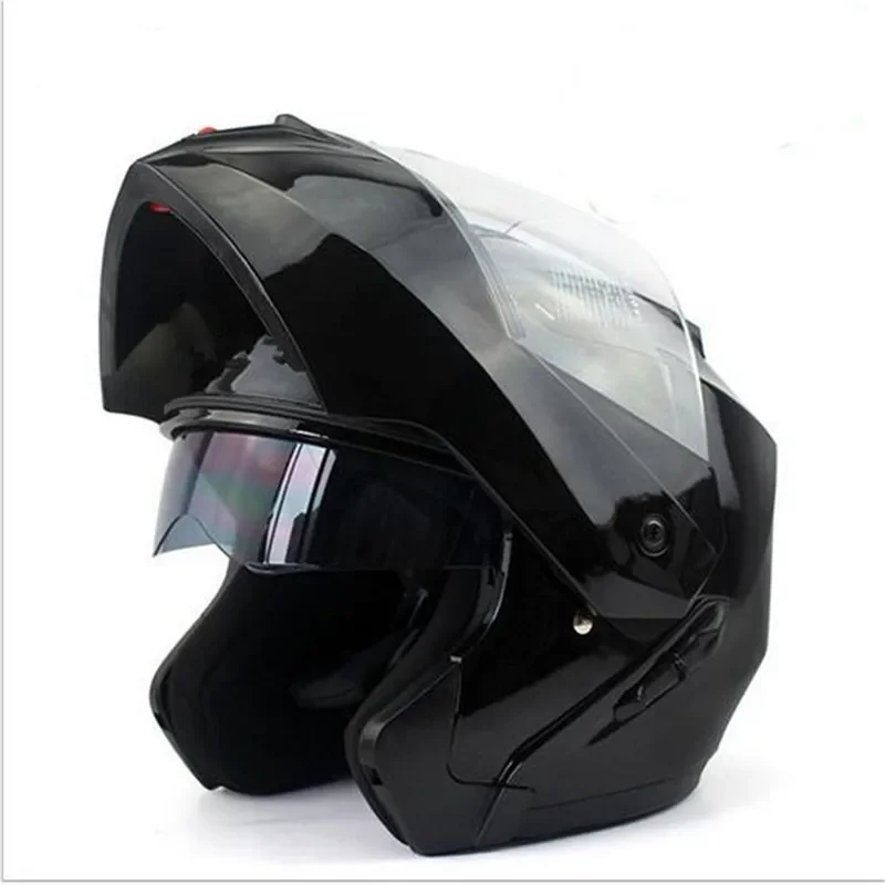 Dual Visor Motorcycle Racing Helmet - หมวกกันน็อคมอเตอร์ไซค์แบบโมดูลาร์มาตรฐาน DOT รุ่นใหม่ล่าสุด พร้อมเลนส์คู่ แผ่นบังแดดด้านในแบบพับได้ สำหรับนักขี่มอเตอร์ไซค์