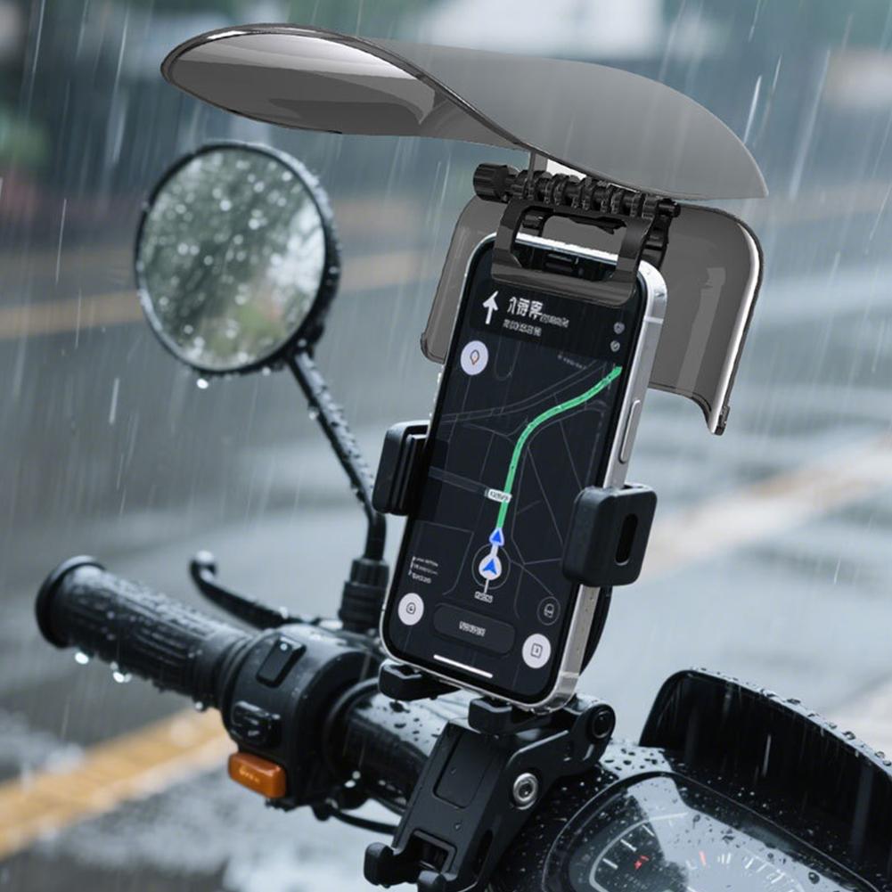 Riding Gear - ที่ยึดโทรศัพท์แบบหมวกกันแดด ป้องกันแดด กันฝน ใช้ได้กับโทรศัพท์ทุกรุ่น ปรับได้ ใช้เป็นที่บังแดดแบบขยายได้