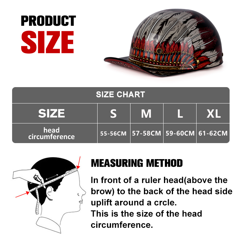 หมวกเบสบอลหมวกกันน็อควินเทจสำห - Vintage Open Face Retro Helmet บทวิจารณ์และราคา