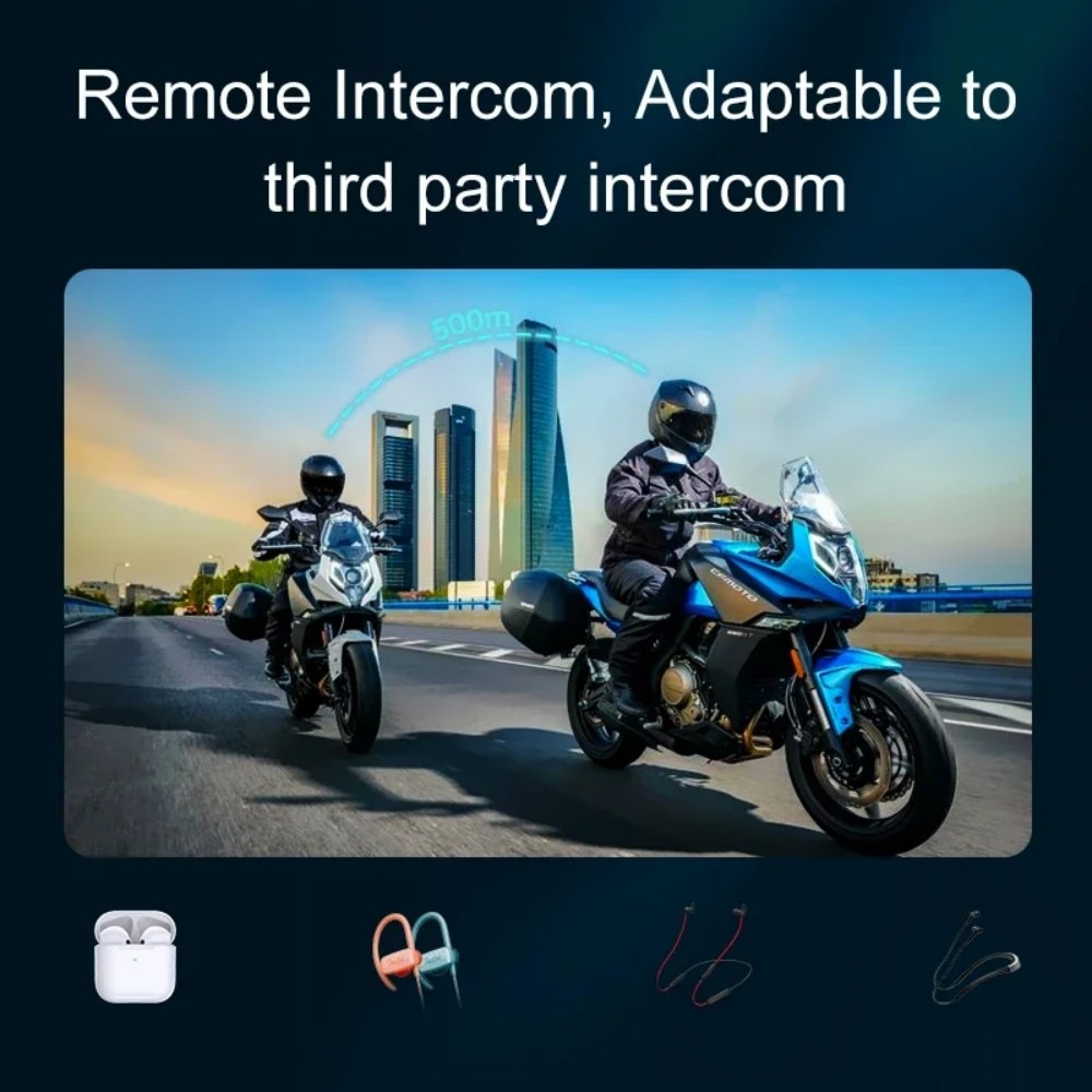 1 หรือ 2 ชิ้น ชุดหูฟังอินเตอร์ - Full Face Motorcycle Helmet With Bluetooth บทวิจารณ์และราคา