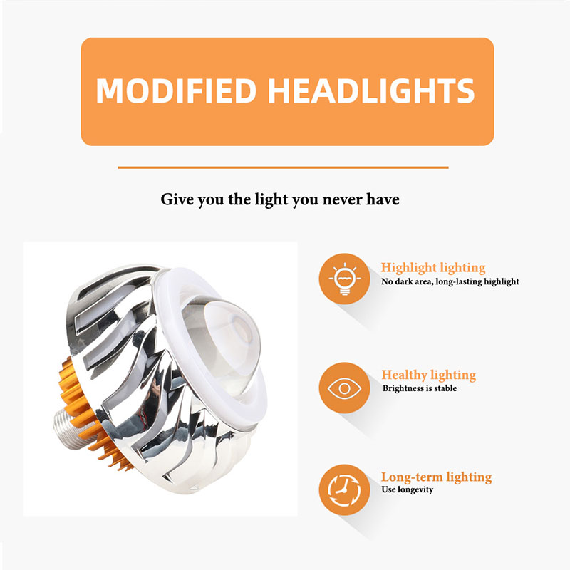 ไฟหน้ามอเตอร์ไซค์ 1 ชิ้น แบบ L - Universal Motorcycle Led Headlight Projector บทวิจารณ์และราคา