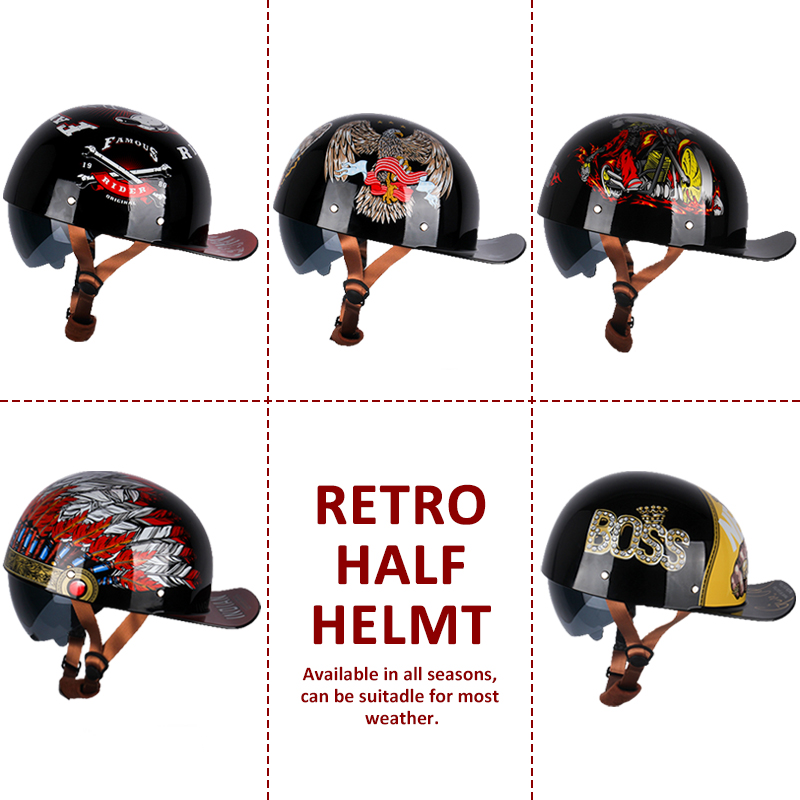 UChoose หมวกกันน็อควินเทจ, หมว - Vintage Open Face Retro Helmet บทวิจารณ์และราคา