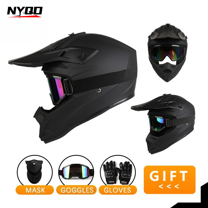 ชุดหมวกกันน็อคมอเตอร์ครอสแบบเต - Off Road Motocross Helmet Goggles Set บทวิจารณ์และราคา
