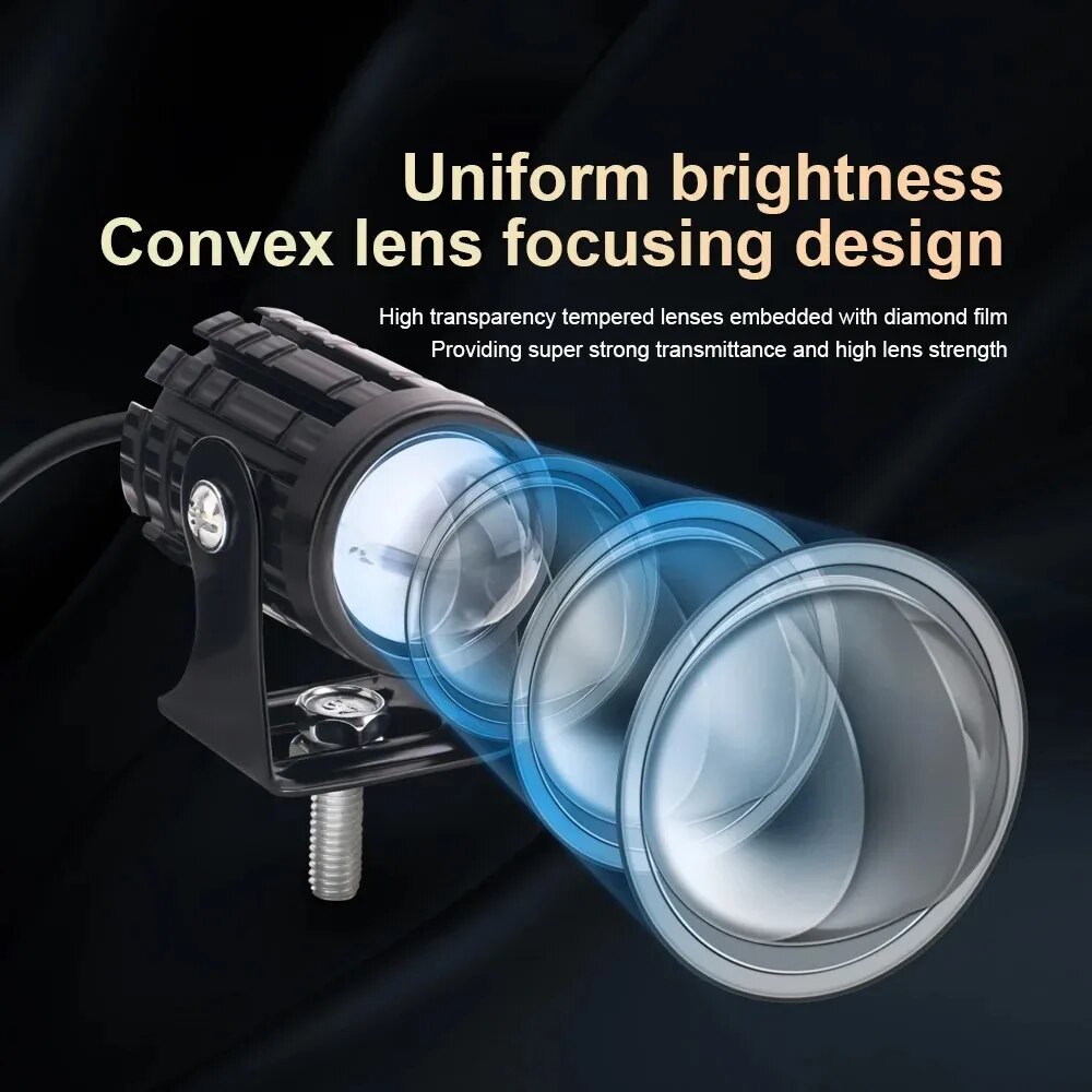 ไฟหน้ารถจักรยานยนต์ LED แบบโปร - Universal Motorcycle Led Headlight Projector บทวิจารณ์และราคา