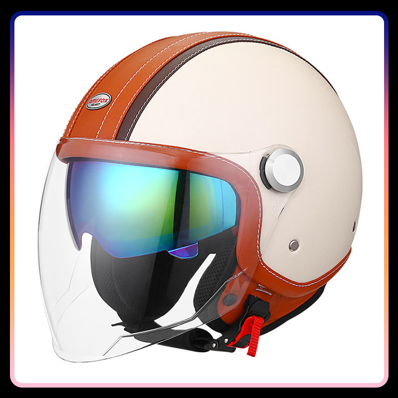 DOT ได้รับการอนุมัติ Daul เลนส - Vintage Open Face Retro Helmet บทวิจารณ์และราคา