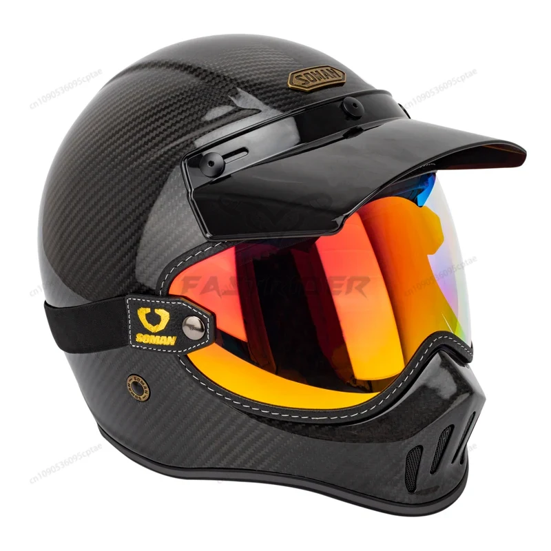 แว่นตาขี่มอเตอร์ไซค์วินเทจ SOM - Vintage Open Face Retro Helmet บทวิจารณ์และราคา