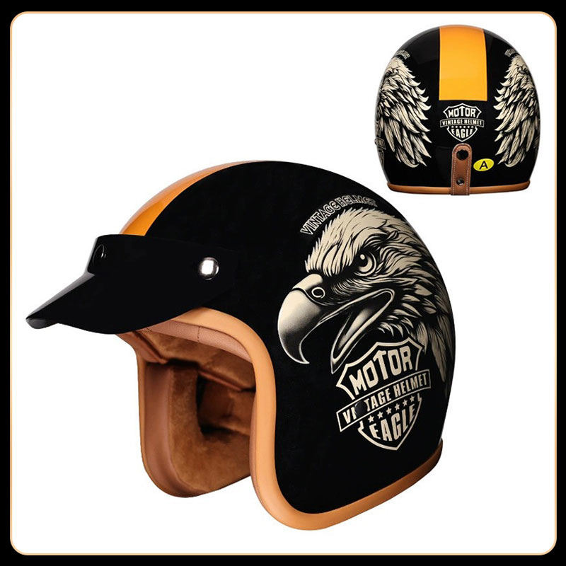 หมวกกันน็อคแบบเปิดหน้า 3/4 สไต - Vintage Open Face Retro Helmet บทวิจารณ์และราคา